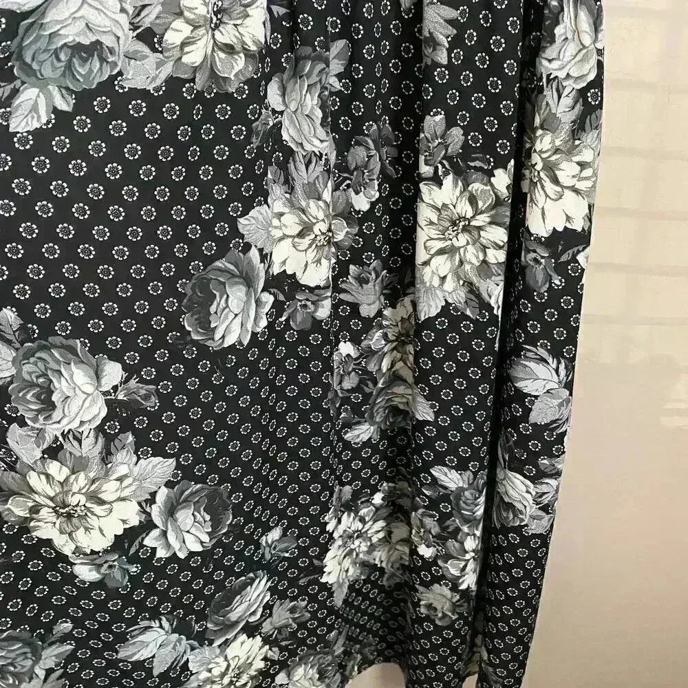 Free People Black Floral‎ Midi Dress Crochet Chest